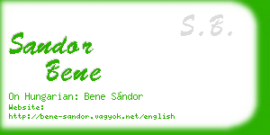 sandor bene business card