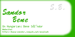 sandor bene business card